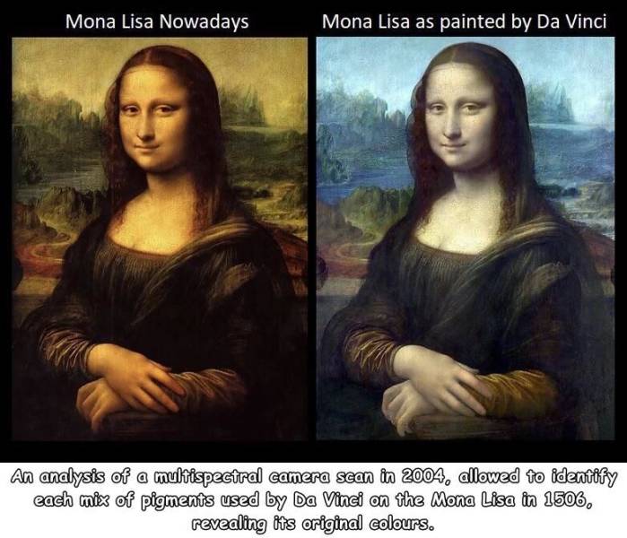 mona lisa price - Mona Lisa Nowadays Mona Lisa as painted by Da Vinci An analysis of a multispectral camera scan in 2004, allowed to identify each mix of pigments used by Da Vinci on the Mona Lisa in 1506, revealing its original colours.