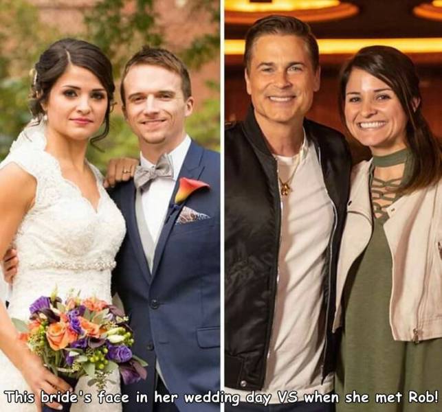 rob lowe wife - This bride's face in her wedding day Vs when she met Rob!