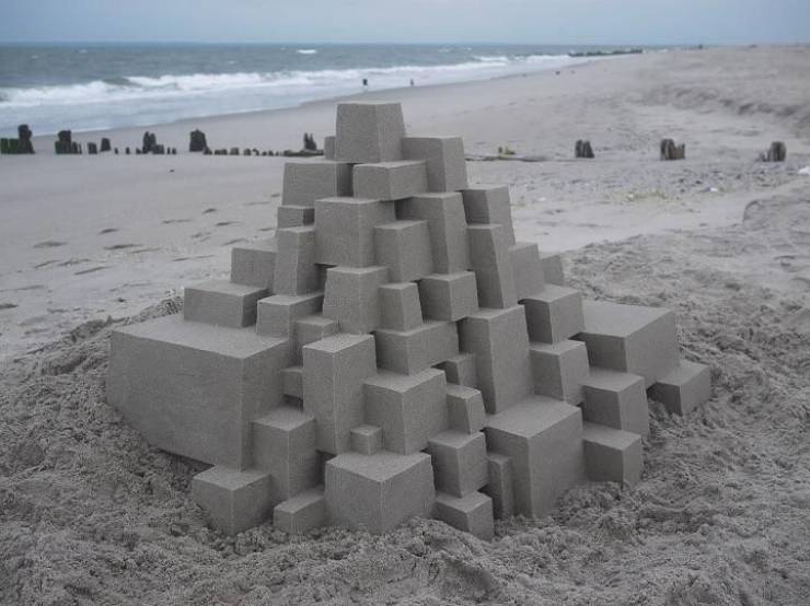 brutalist sand castle