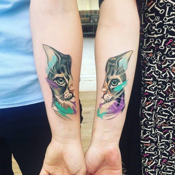 matching cat tattoos - 0 ck
