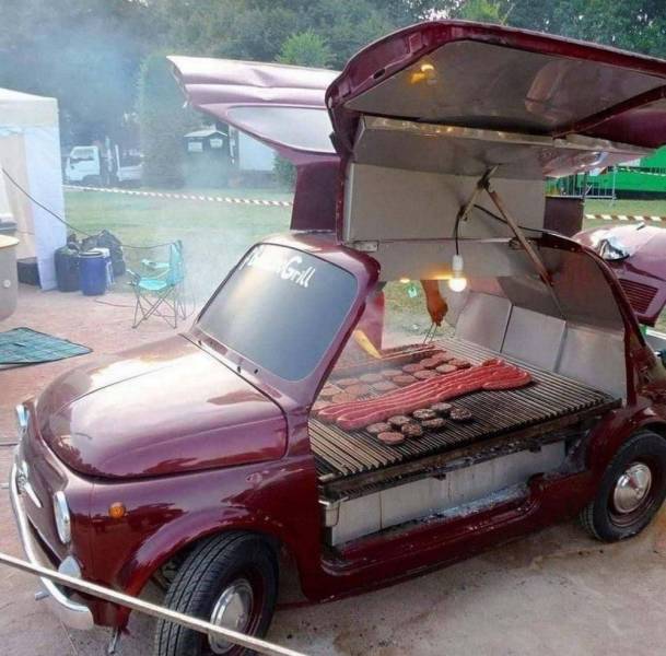 car turned into a Grill