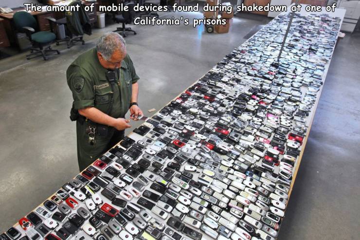 funny random pics - adx prison - The amount of mobile devices found during shakedown at one of California's prisons Though O