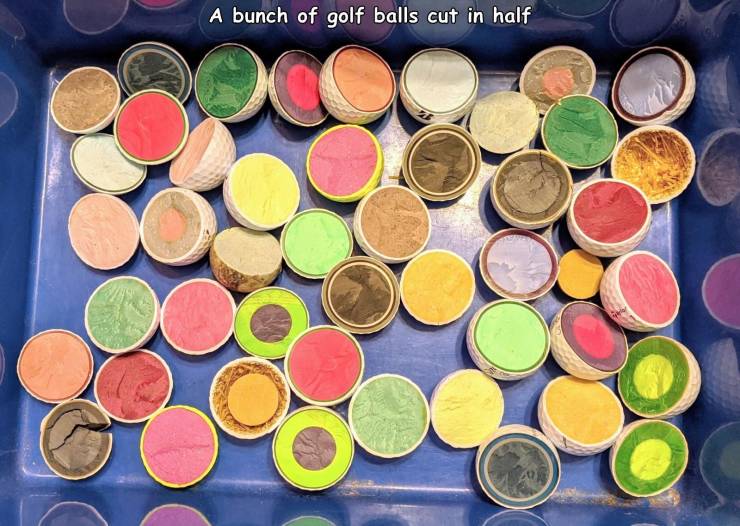cosmetics - A bunch of golf balls cut in half