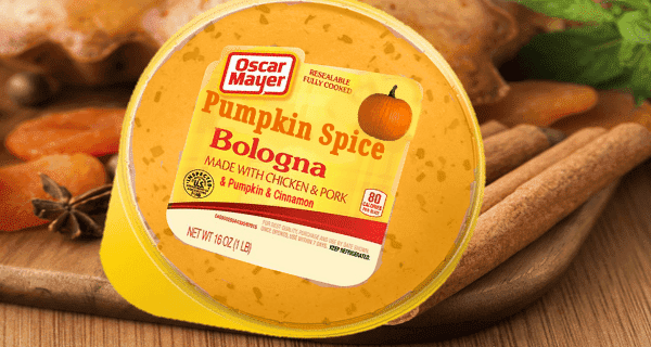 dumbest pumpkin spice products - Oscar Mayer Resealare Fully Cooned Pumpkin Spice Bologna Made With Chicken & Pork & Pumpkin & Cinnamon 80 Net Wt 160211 Le