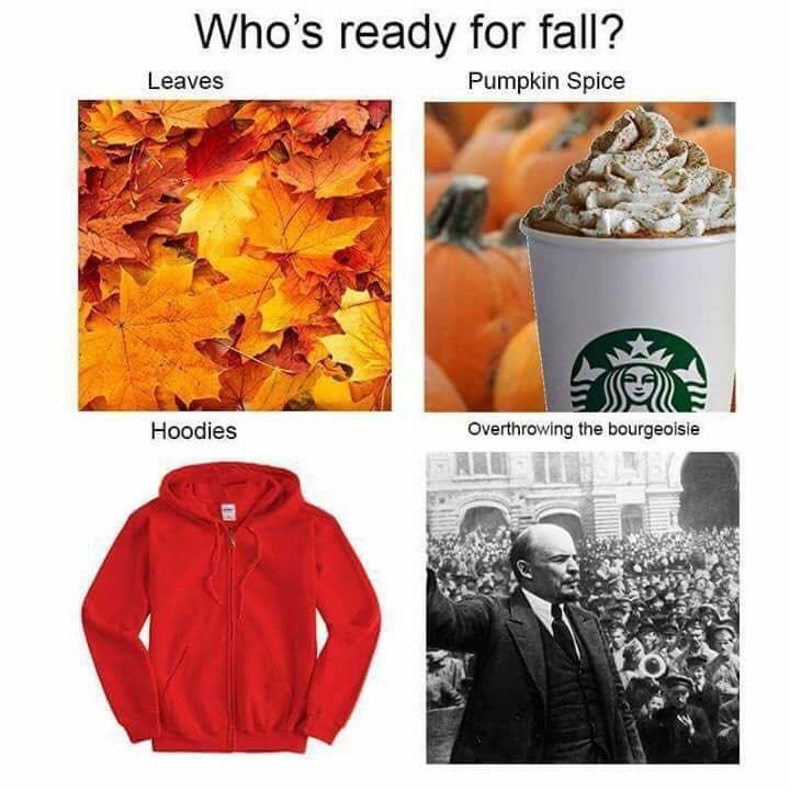 fall memes - Who's ready for fall? Leaves Pumpkin Spice Hoodies Overthrowing the bourgeoisie