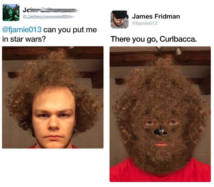 photoshop star james fridman trolls - Ja. James Fridman can you put me in star wars? There you go, Curlbacca.