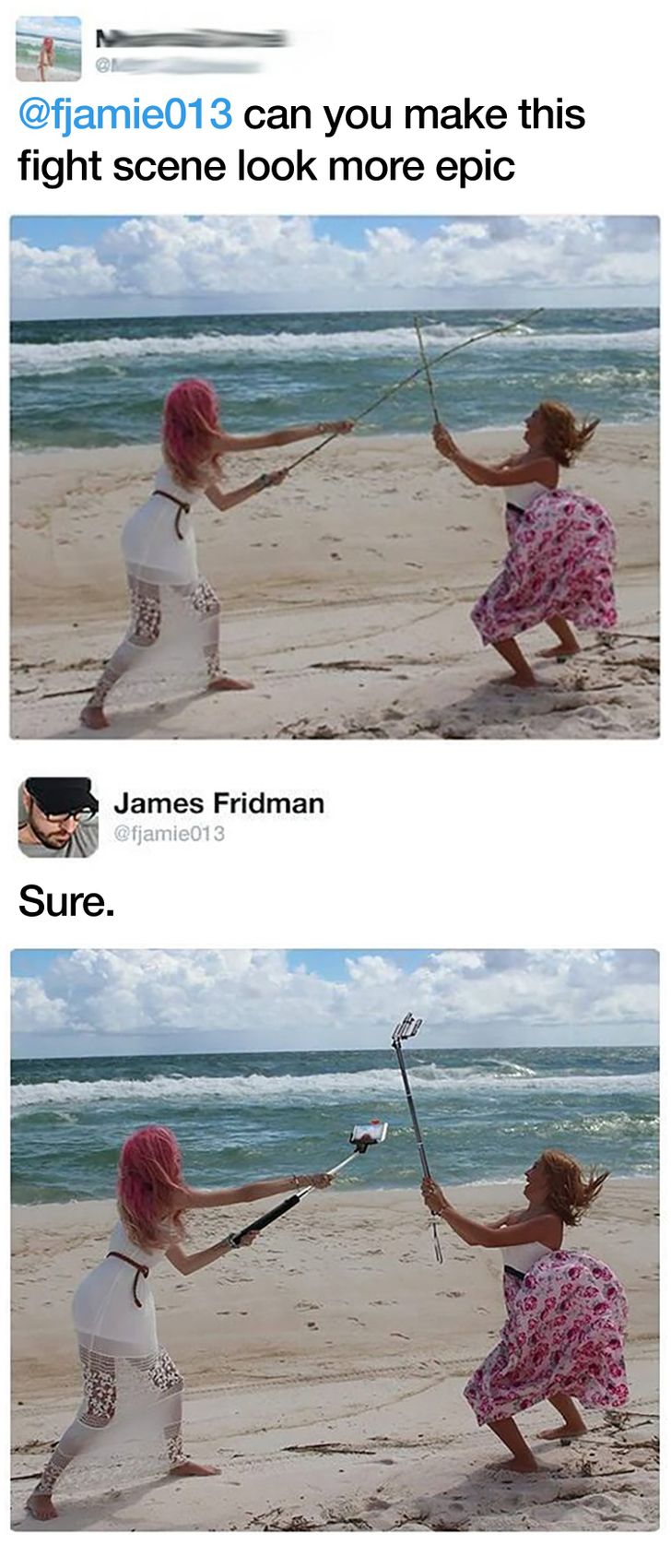 photoshop meme - can you make this fight scene look more epic James Fridman Sure.