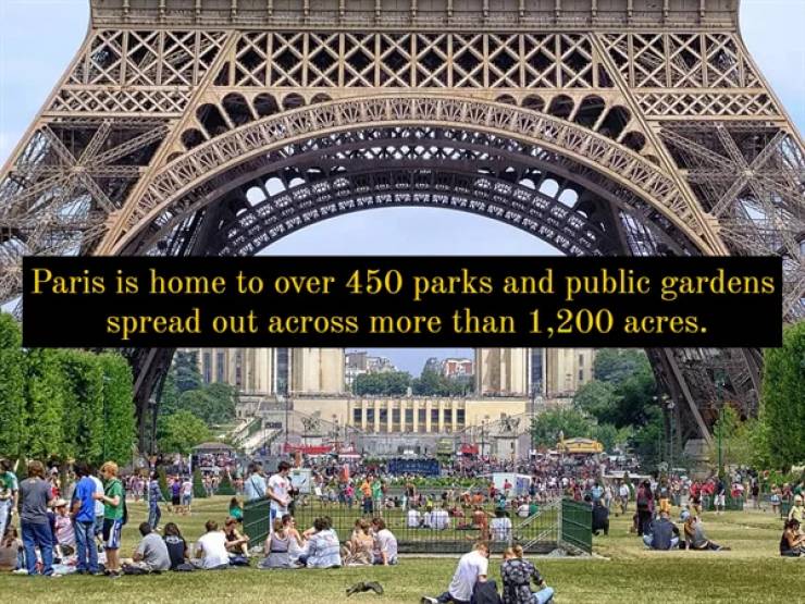 eiffel tower - 92525222 Alaravan 22 29 Paris is home to over 450 parks and public gardens spread out across more than 1,200 acres.