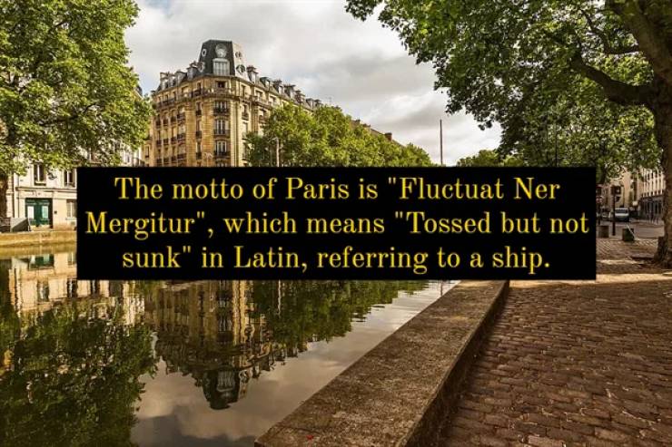 reflection - The motto of Paris is "Fluctuat Ner Mergitur", which means "Tossed but not sunk" in Latin, referring to a ship. $