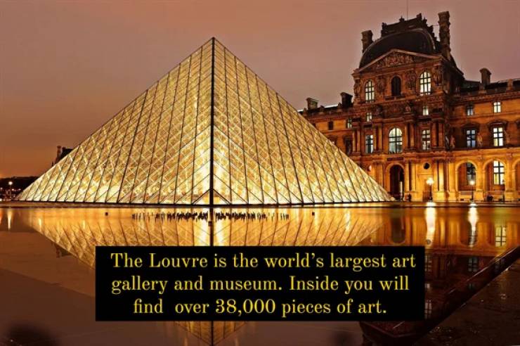 i i Ie Chile and more The Louvre is the world's largest art gallery and museum. Inside you will find over 38,000 pieces of art.