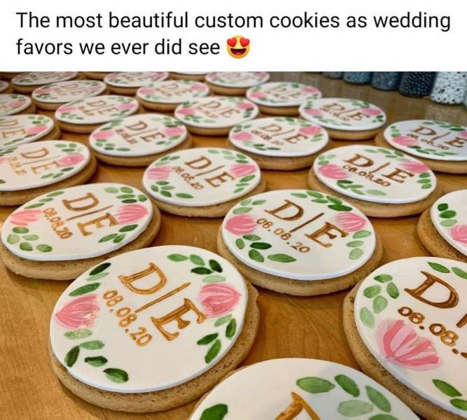 cookies and crackers - The most beautiful custom cookies as wedding favors we ever did see