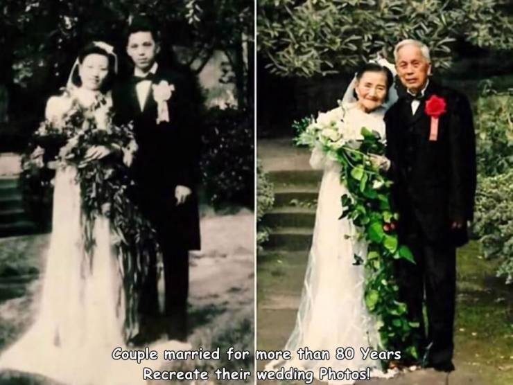 Couple married for more than 80 Years Recreate their wedding Photos!
