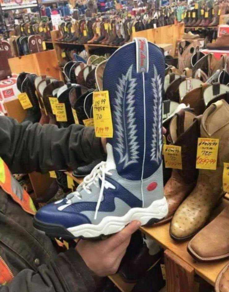 funny pics - if old town road was a shoe meme