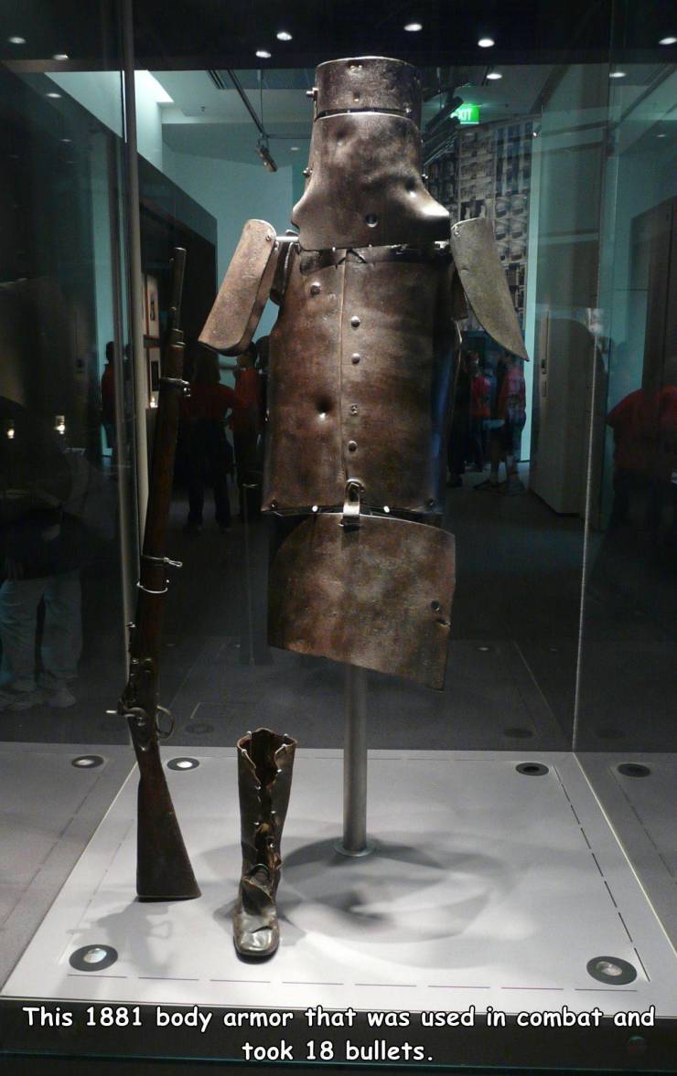 random pics - armour ned kelly's - This 1881 body armor that was used in combat and took 18 bullets.