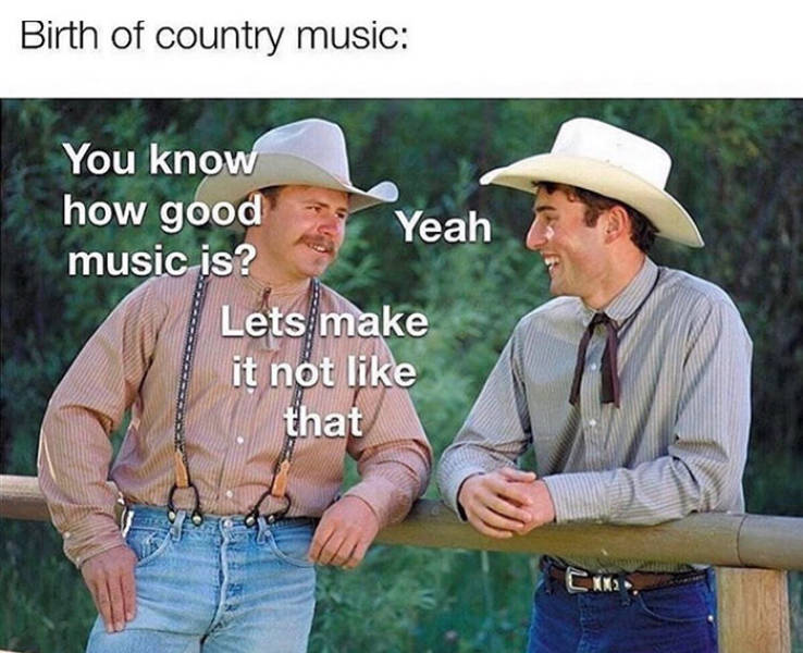 funny memes and pics - creation of country music meme - Birth of country music You know how good Yeah music is? Lets make it not that CM2