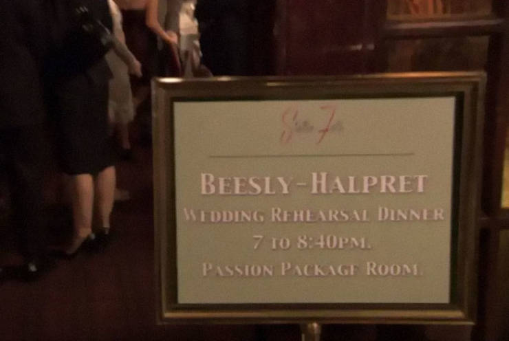 BeeslyHalpret Usedding Rehearsal Dinner 7 To Pm Passion Package Room