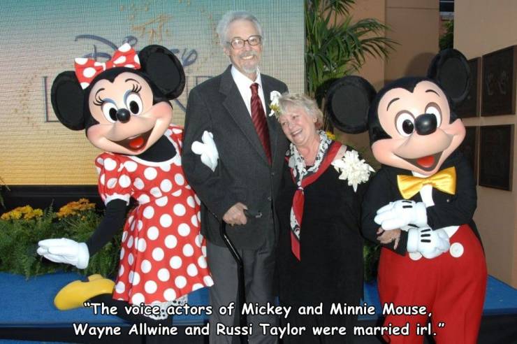 walt disney world - 111 "The voice actors of Mickey and Minnie Mouse, Wayne Allwine and Russi Taylor were married irl."