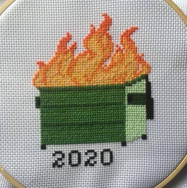 dumpster fire cross stitch pattern free - 21_T