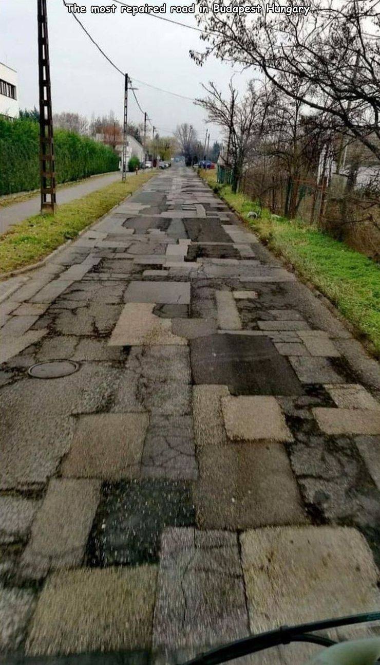 50 shades of grey balkan - The most repaired road in Budapest, Hungary
