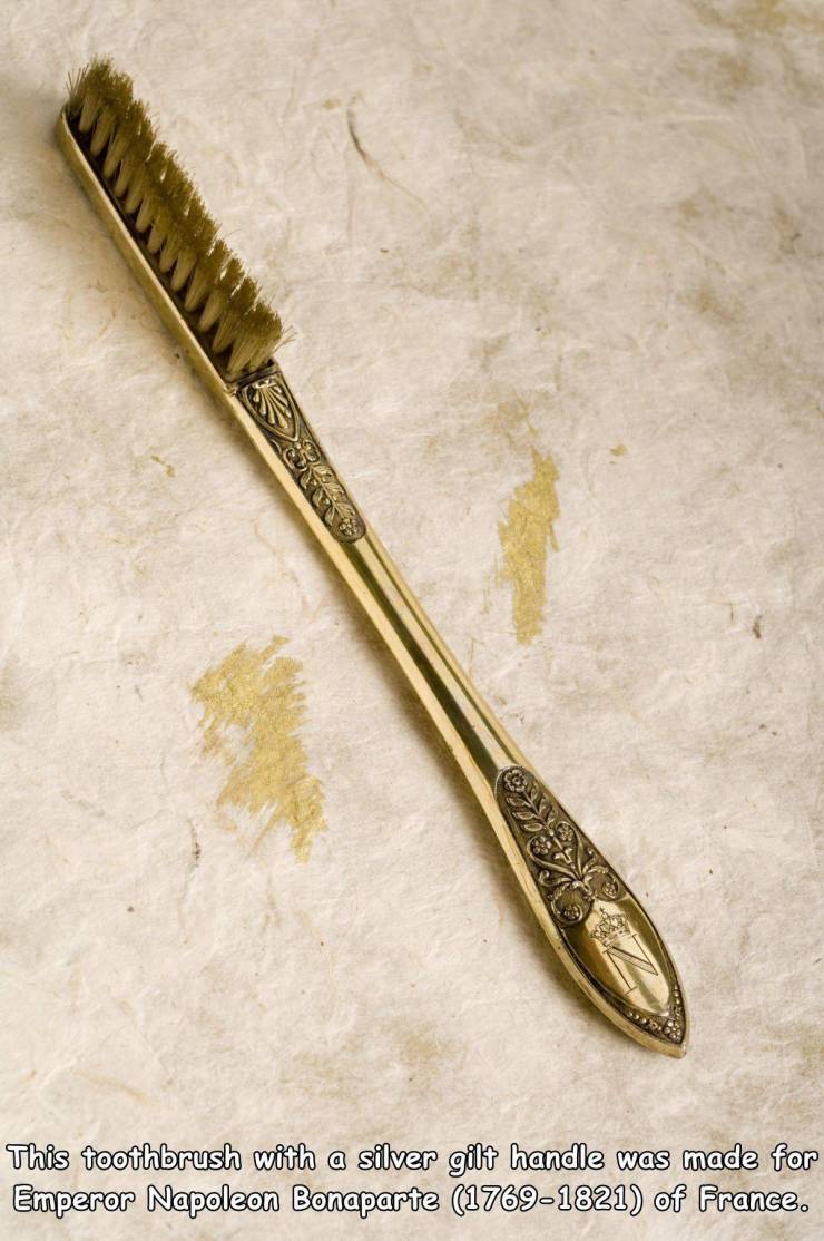 napoleon bonaparte toothbrush - This toothbrush with a silver gilt handle was made for Emperor Napoleon Bonaparte 17691821 of France.
