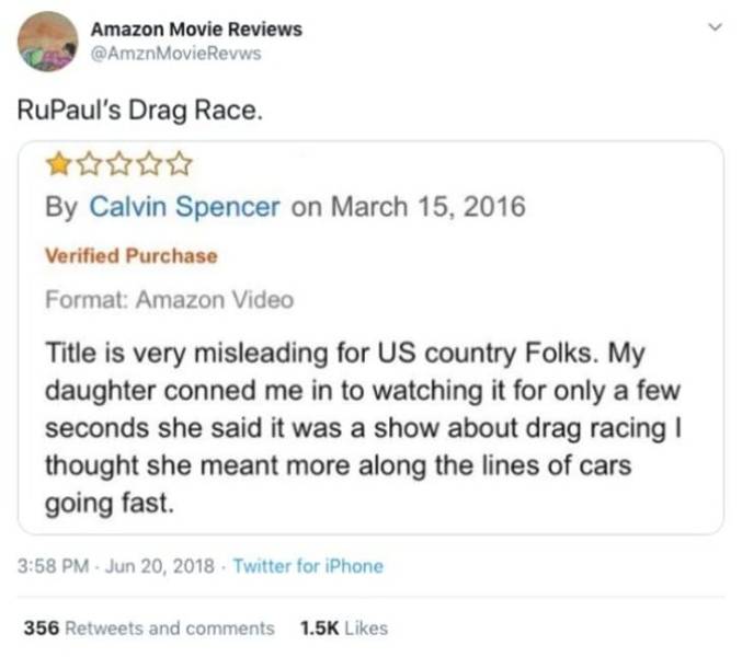 paper - Amazon Movie Reviews RuPaul's Drag Race. By Calvin Spencer on Verified Purchase Format Amazon Video Title is very misleading for Us country Folks. My daughter conned me in to watching it for only a few seconds she said it was a show about drag rac