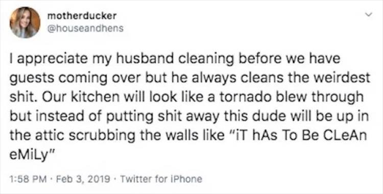 Cleaning The House When You’re Married Should Be An Extreme Sport