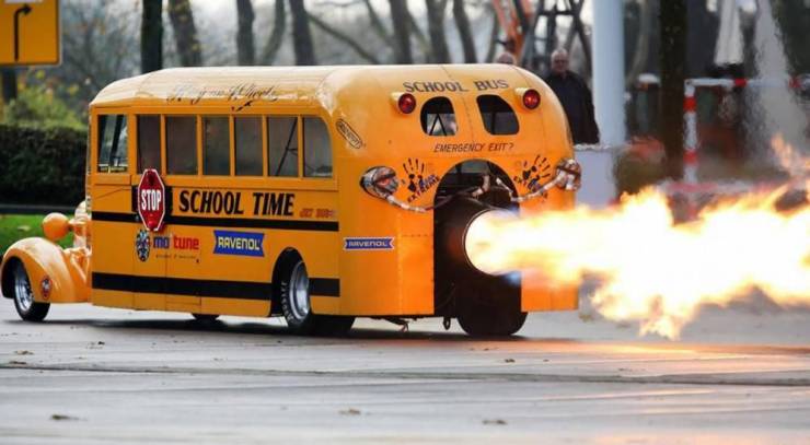 funny random pics - jet engines cars - Ver School Bus Emergency Ext? Stop School Time smo tune Ravenol Venol