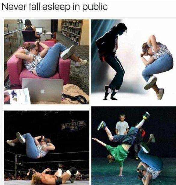 falling asleep in public meme - Never fall asleep in public Westemani