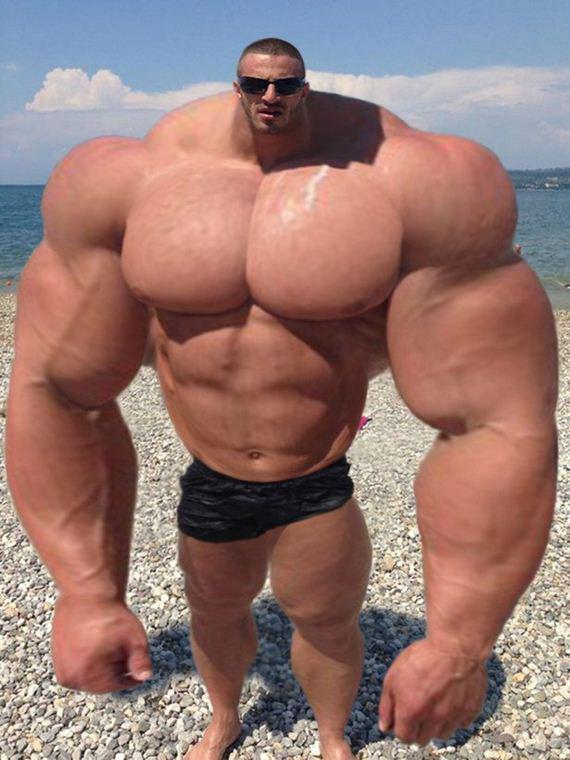 fascinating photos - funny photoshop fails - guy with enormous muscles