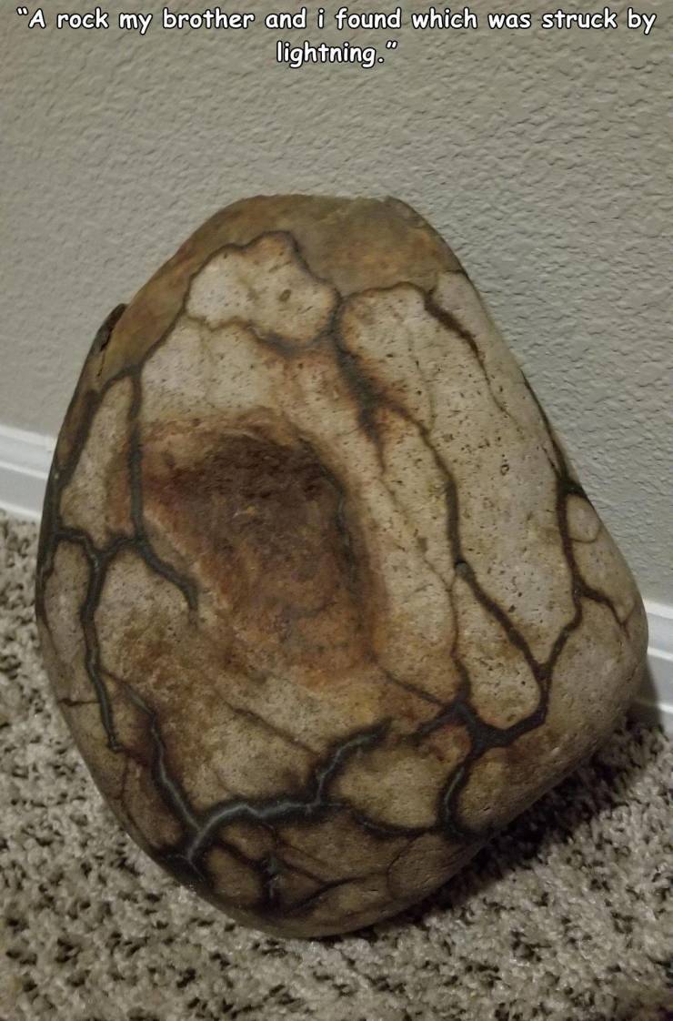 cool pics - rock - "A rock my brother and i found which was struck by lightning.