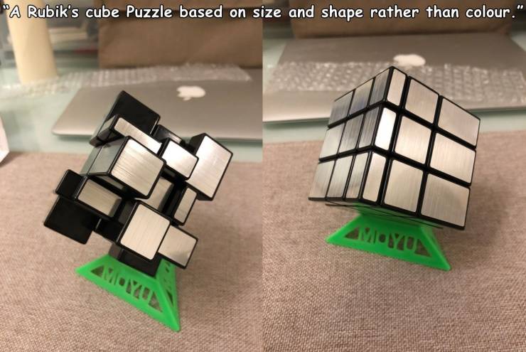 funny pics - a rubik's cube based on size and shape rather than color