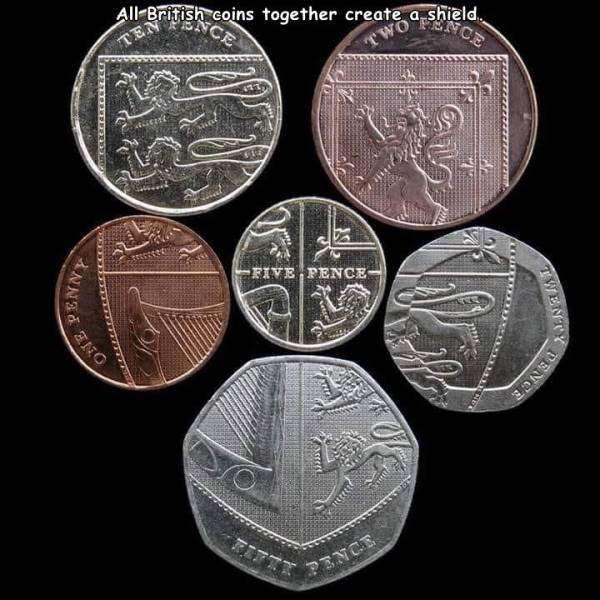 british coins coat of arms - All British coins together create a shield. Nce Ence Ten Two Five Fence Tweni Eno Tence O Pence