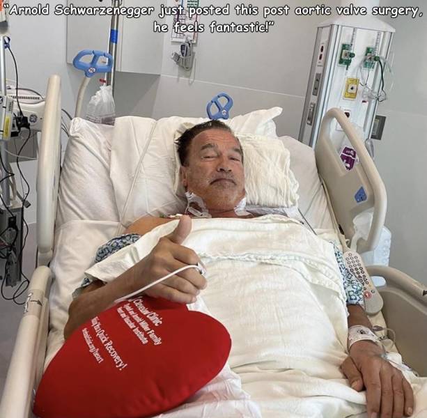 Arnold Schwarzenegger - "Arnold Schwarzenegger just posted this post aortic valve surgery. he feels fantastic!" khabuick Recovery! dant le Farmally Gerele inic