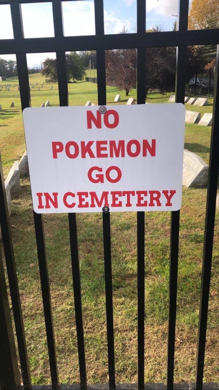 sign - No Pokemon Go In Cemetery