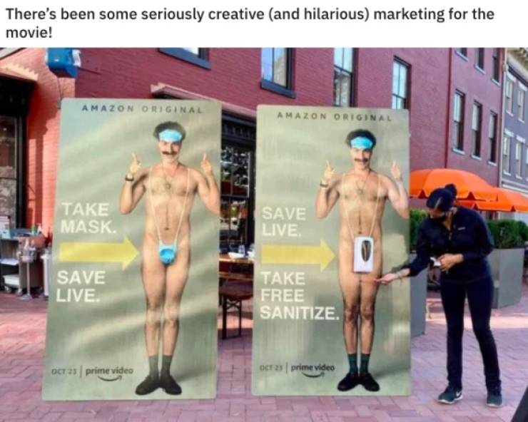 barechestedness - There's been some seriously creative and hilarious marketing for the movie! Amazon Original Amazon Original Take Mask Save Live Save Live. Take Free Sanitize. Oct 23 prime video Oct 23 prime video