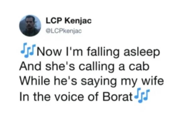 diagram - Lcp Kenjac Is Now I'm falling asleep And she's calling a cab While he's saying my wife In the voice of Borat ss