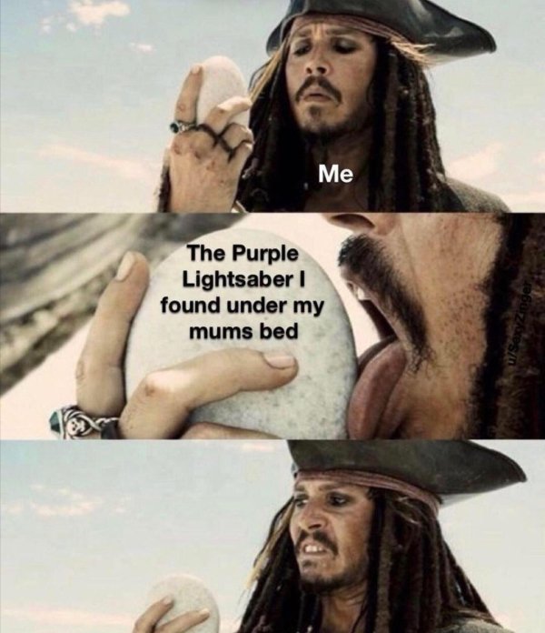 jack sparrow memes - Me The Purple Lightsaber found under my mums bed