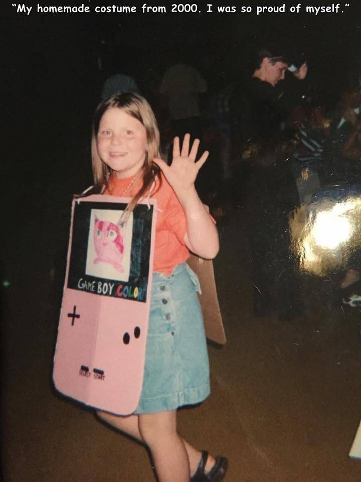 shoulder - "My homemade costume from 2000. I was so proud of myself." Game Boy Colo