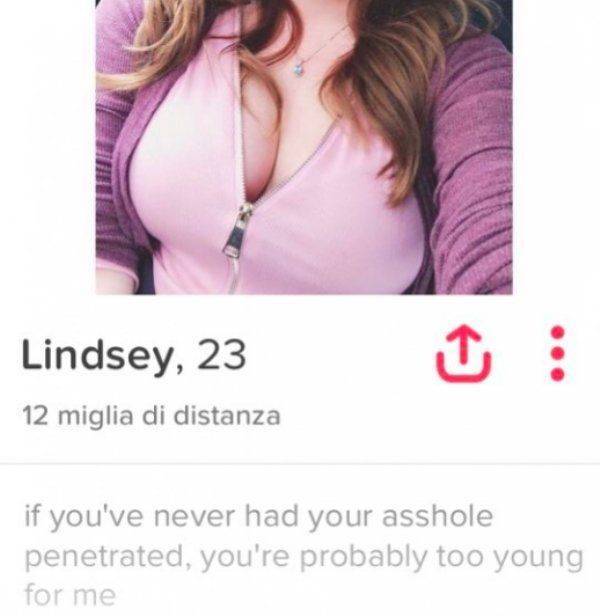 shoulder - Lindsey, 23 12 miglia di distanza if you've never had your asshole penetrated, you're probably too young for me