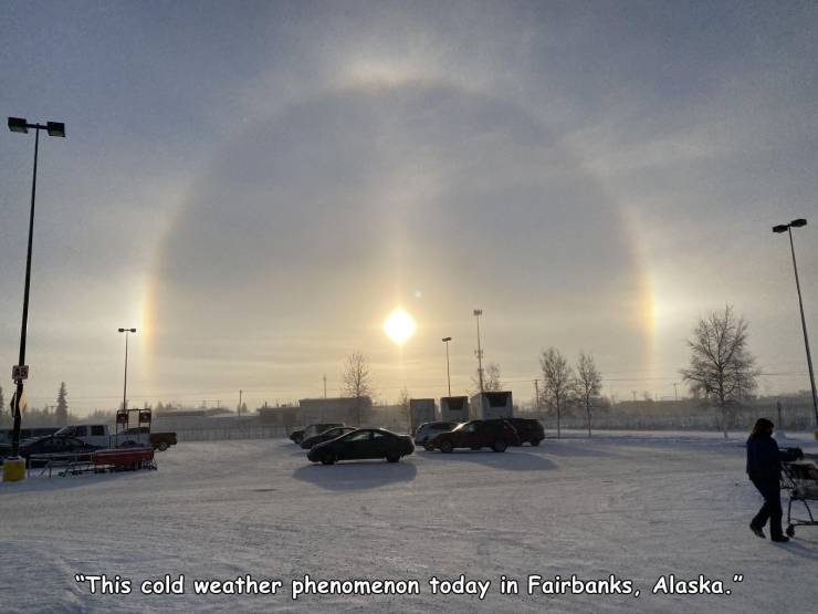 sky - "This cold weather phenomenon today in Fairbanks, Alaska."
