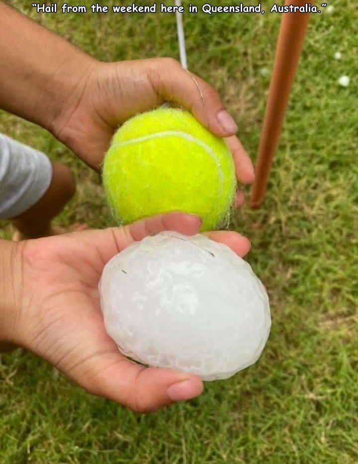 golf ball - "Hail from the weekend here in Queensland, Australia."