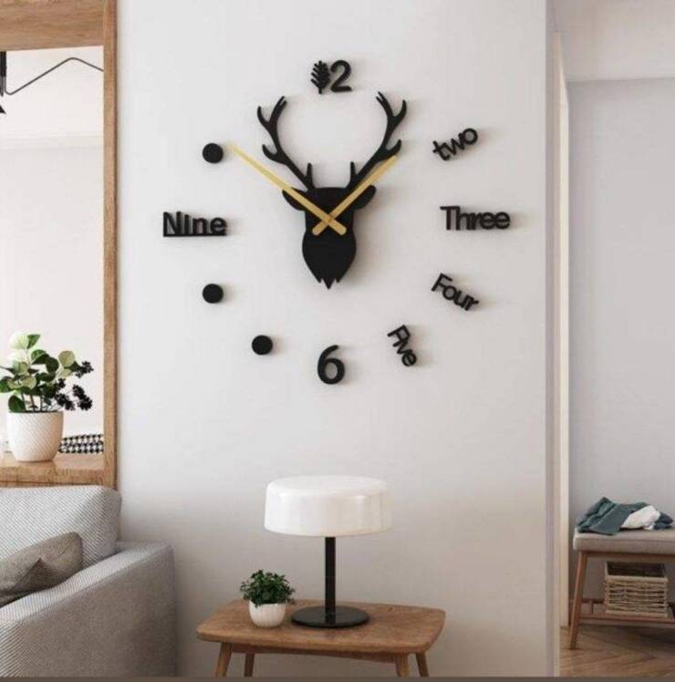 deer nordic style wall clock - 2 two Nine Three Four 6 Ave