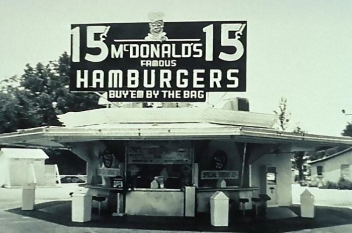 Mcdonald’s, 1940 The first McDonald’s restaurant opens in 1940 Siblings Richard and Maurice McDonald opened the first McDonald’s at 1398 North E Street at West 14th Street in San Bernardino, California, USA on 15 May, 1940