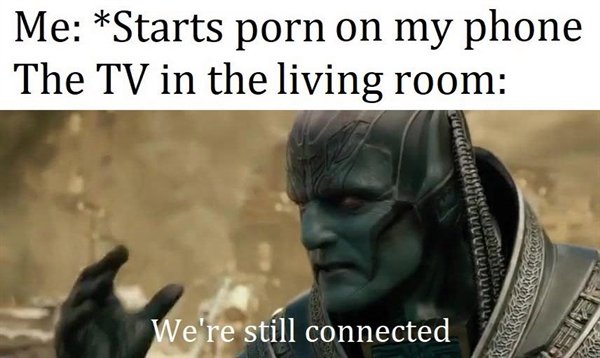 photo caption - Me Starts porn on my phone The Tv in the living room We're still connected