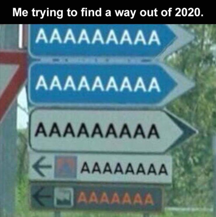 traffic sign - Me trying to find a way out of 2020. .