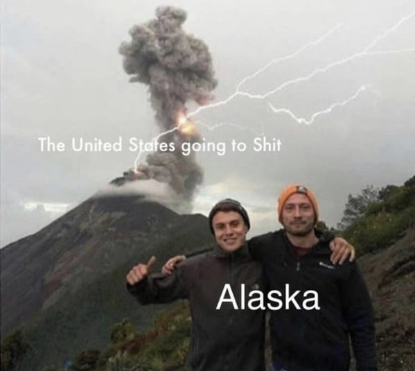 umbrella academy meme template - The United States going to Shit Alaska