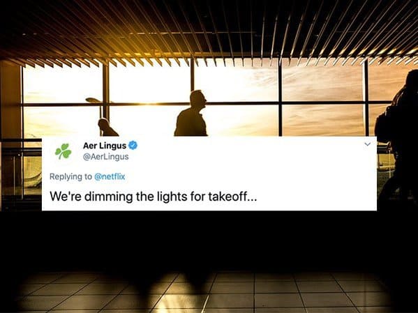 Airport - Aer Lingus We're dimming the lights for takeoff...