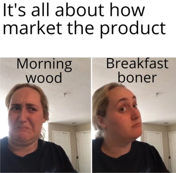 google sparks - It's all about how market the product Morning wood Breakfast boner