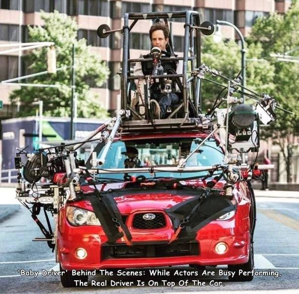 baby driver behind the scenes - lea "Baby Driver Behind The Scenes While Actors Are Busy Performing. The Real Driver Is On Top Of The Car.