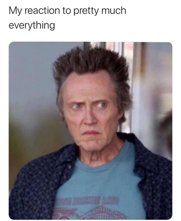 christopher walken hair meme - My reaction to pretty much everything